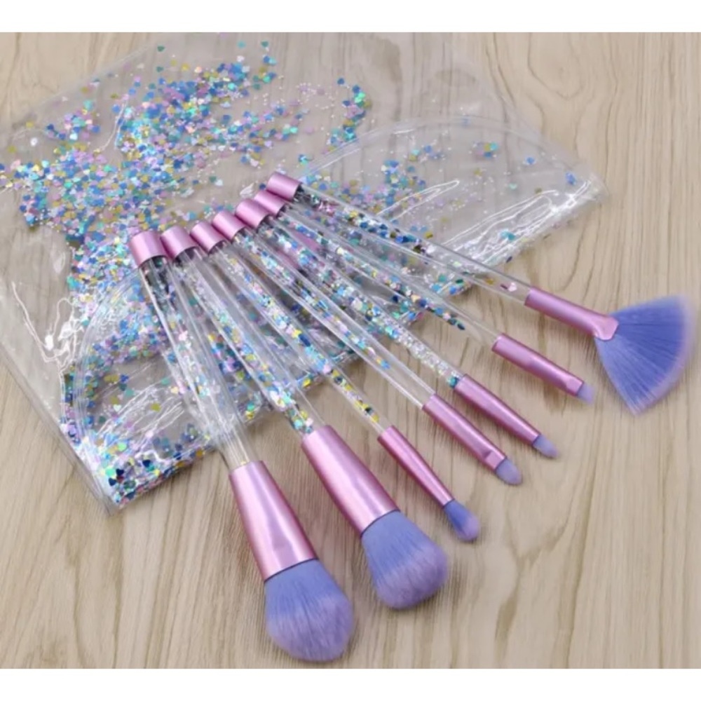 7pcs Crystal Makeup Brushes Kit + Case - Picture 8 of 11